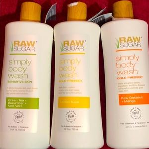 Raw sugar cold pressed body wash lot of 3